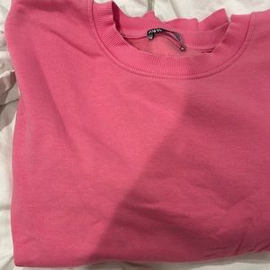 Zara pink cropped crew neck